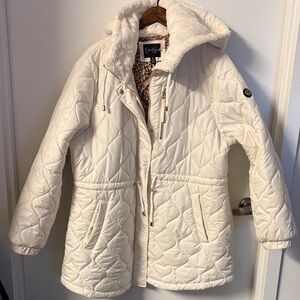 Jessica Simpson Quilted Puffer Jacket - Cream size 1X